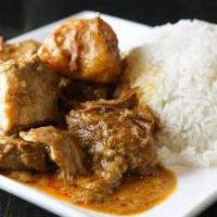 Curry Beef Brisket On Rice · Spicy.