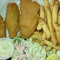 Fish & Chips · With fries and coleslaw.