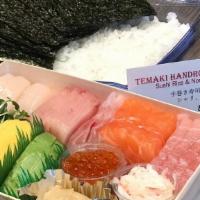 Wokuni Temaki Set 2Ppl · Bluefin Chu Toro, Salmon, Hamachi, Suzuki, Hotate, Ikura, Snow Crab, Avocado, Tamago, Cucumb...