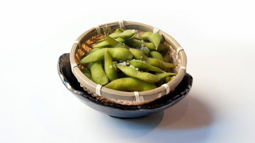 Edamame · Vegetarian. Steamed soybeans with sea salt.