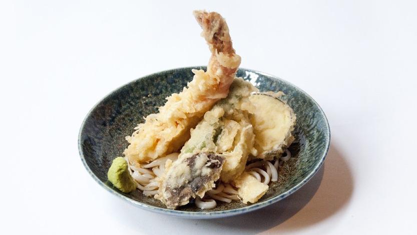 Tempura Inaniwa Udon · Udon noodle with assorted tempura, cold or hot.