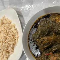 Cassava Leaf With Rice · Served only on Monday's, Thursday's and Friday's