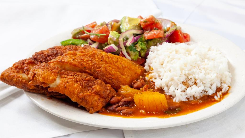 2 - Pieces Of Fried Fish Plate · 2 Pieces Of Fried Fish With Your Two Sides Of Choice