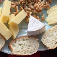 3 Cheese Plate · serve with walnut, cornichon, homemade baguette
