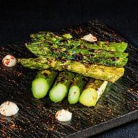 Asparagus · Grilled and served with yuzu Yogurt.