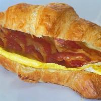 Farm Egg & Cheese On Croissant · Bring your bacon egg and cheese to a new level on Bella's croissant with our own farm fresh ...