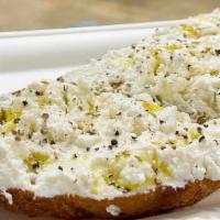 Ricotta Toast On Olive Bread · 