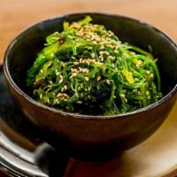 Wakame
 · Green seaweed with sesame dressing.