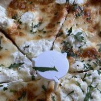White Pizza · Ricotta and mozzarella.