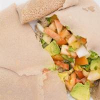 Avocado Salata · Diced avocados, tomatoes, onions, and jalapeños tossed with a splash of house dressing.