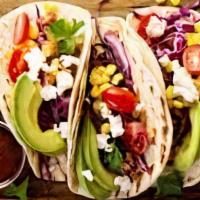 Tacos · 2. 50 each minimum of 2. Served on corn flour tortillas with cilantro and onions. Choice of ...