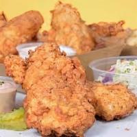 6 Jumbo Tender · 6  of our famous jumbo, buttermilk herb marinated, hand-breaded chicken tenders. Served with...