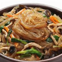 소고기 잡채 / Beef Japchae · Stir fried clear noodles with beef.