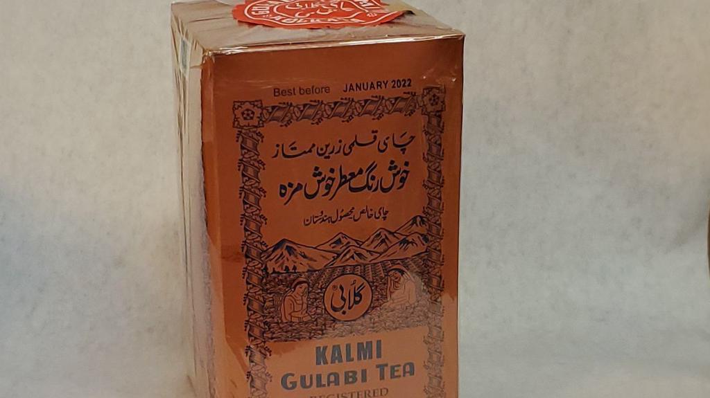 Kalmi Gulabi Tea · 1 pound box. Loose leaf.