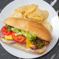 Big Ass Sandwich · Turkey, ham, pastrami, American cheese, lettuce, tomato, mayo, mustard on a hero.