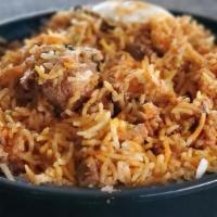 Goat Biryani · North indian. goat pieces cooked with basmati rice flavored with indian spices and herbs and...