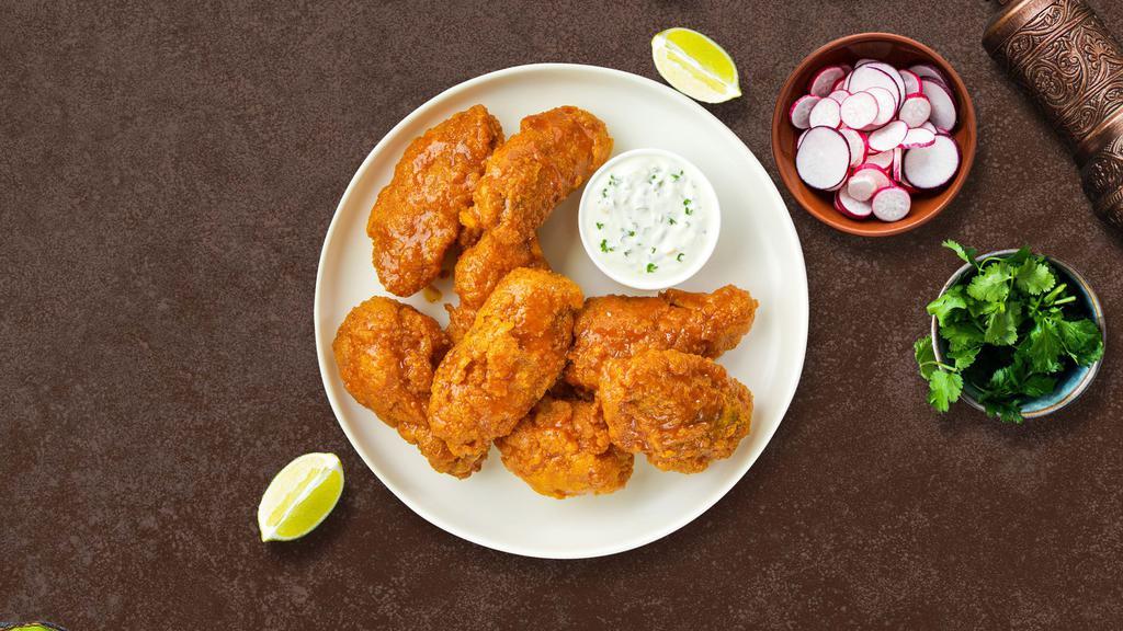 Hometown Honey Mustard Wings · Fresh chicken wings fried and tossed in honey mustard sauce. Served with your choice of dipping sauce.