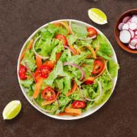 Main Romaine Salad · Romaine lettuce with selected toppings.