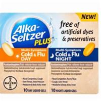 Alka-Seltzer Cold & Flu  Day & Night Liquid Gels 12+4'S · When you need daytime relief from your cold or flu symptoms – and a restful night so you can...
