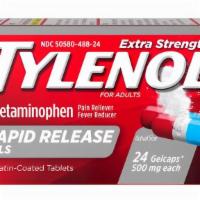 Tylenol Extra Strength (24 Gelcaps) · Get fast relief from fevers, headaches, minor aches and pains with TYLENOL® Rapid Release Ge...