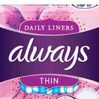 Always Thin Daily Liners 20'S · Get a fresh start all day, every day with Always Thin Daily Regular Liners. Always Thin Pant...
