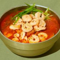 Chili Ramen 불닭라면  · Our Jjam Bbong broth with ramen noodles and grilled shrimp or chicken.