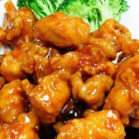 General Tso'S Chicken · Spicy. Chunks of boneless chicken sautéed with fresh garlic sauce.