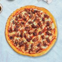 Bbq Plan Pizza · (Vegan) Barbecue sauce, vegan cheese, marinara, chopped garlic, and fresh basil baked on a 1...