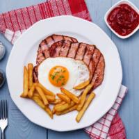 2 Eggs And Ham Breakfast Platter · Exquisite breakfast platter with eggs, ham, Served with side of toast and home fries.