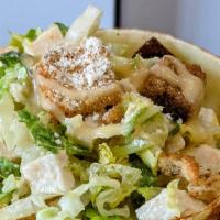  Chicken Caesar · Grilled Chicken Breast, Romaine Lettuce, Parmesan Cheese and Multigrain Croutons.