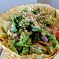  Sesame Chicken · Grilled Chicken Breast, Grape Tomatoes, Carrots, Red Onions, Romaine Lettuce, Cilantro and S...