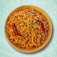 Fiery Vegetarian Fried Rice  · A popular Indo Chinese dish made by stir-frying the rice with choice of vegetables and schez...