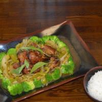 Duck Special · Crispy roasted duck with a choice of tamarind sauce, panang sauce,red curry sauce, green cur...