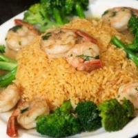 Shrimp Garlic Lemon · Sauteed with garlic, lemon and butter sauce with rice and broccoli.