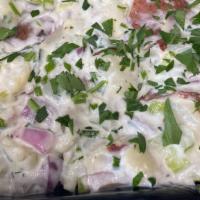 Potato Salad 1/2 Lb · Red Bliss potato, red onion, celery, mayo, salt, pepper, parsley, vinegar