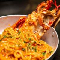 Linguine All'Astice · Lobster Linguine served with Half Grilled Lobster and Tomato Sauce