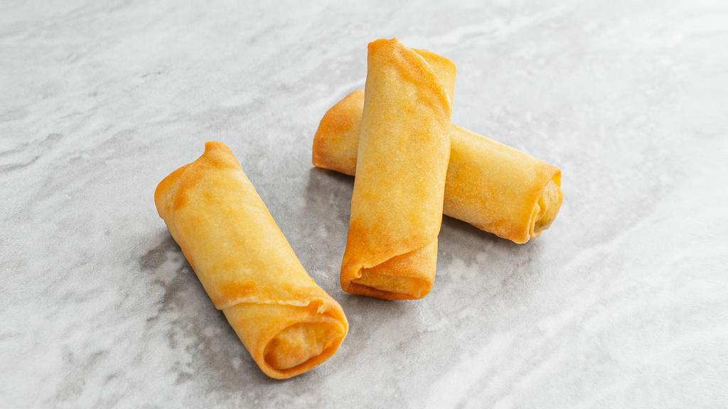 Vegetable Spring Rolls. · Fried vegetable spring rolls (3pcs).
Served with sweet chili sauce.
Contains: Gluten