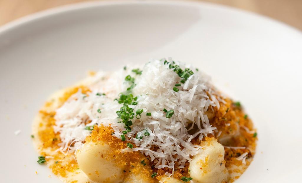 Gnocchi “Mac & Cheese” · Melted petit basque and aged cheddar.