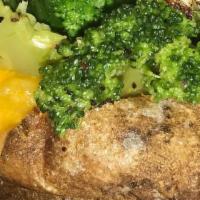 Brocoli Blast · Fresh steamed broccoli severed with a Buttery Organic Potato.
