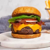 Bacon The Habit Burger · American beef patty cooked medium rare and topped with melted cheese, multiple layers of cri...