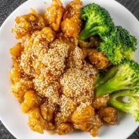 Sesame Chicken (Lunch) · Hot and spicy.