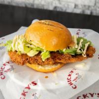 Chicky'S Spicy Sandwich · Fried chicken breast, lettuce, mayonnaise and chicky's sauce.