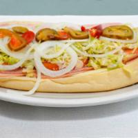 Turkey Hoagie · Topped with lettuce tomatoes onions oil and vinegar salt pepper and oregano.