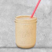 Goin Bananas Shake · Banana, peanut butter, chocolate, protein and milk.