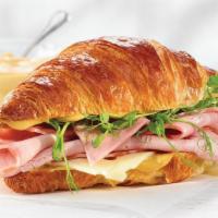Ham & Swiss Sandwich · Sliced Virginia ham, aged swiss cheese, honey dijon, french croissant.
