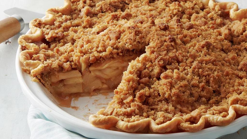 Apple Crumb Pie · Apple Crumb Pie is loaded with fresh tart apples & topped with a sweet brown sugar crumble, served warm with ice cream or whipped cream!