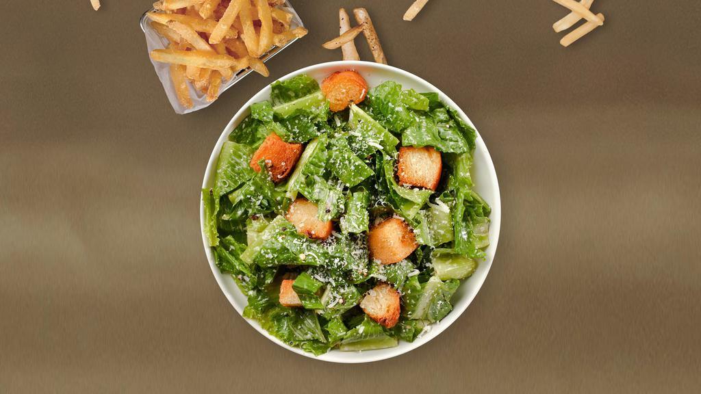 Cease Caesar Salad  · (Vegetarian) Romaine lettuce, house croutons, and parmesan cheese tossed with Caesar dressing.