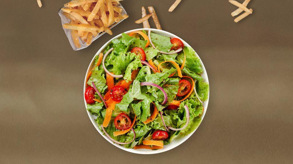 Go Greens Salad  · (Vegetarian) Romaine lettuce, cherry tomatoes, carrots, and onions dressed tossed with lemon juice & olive oil