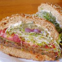 Taro Burger · local taro patty, dairy free cheese, crunchy pickles, maui onion, vine ripe tomato, lettuce,...