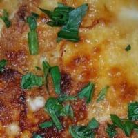 Chicken San Francisco · Chicken breast, asparagus, fresh mozzarella, chopped garlic and onions in a creamy tomato sa...